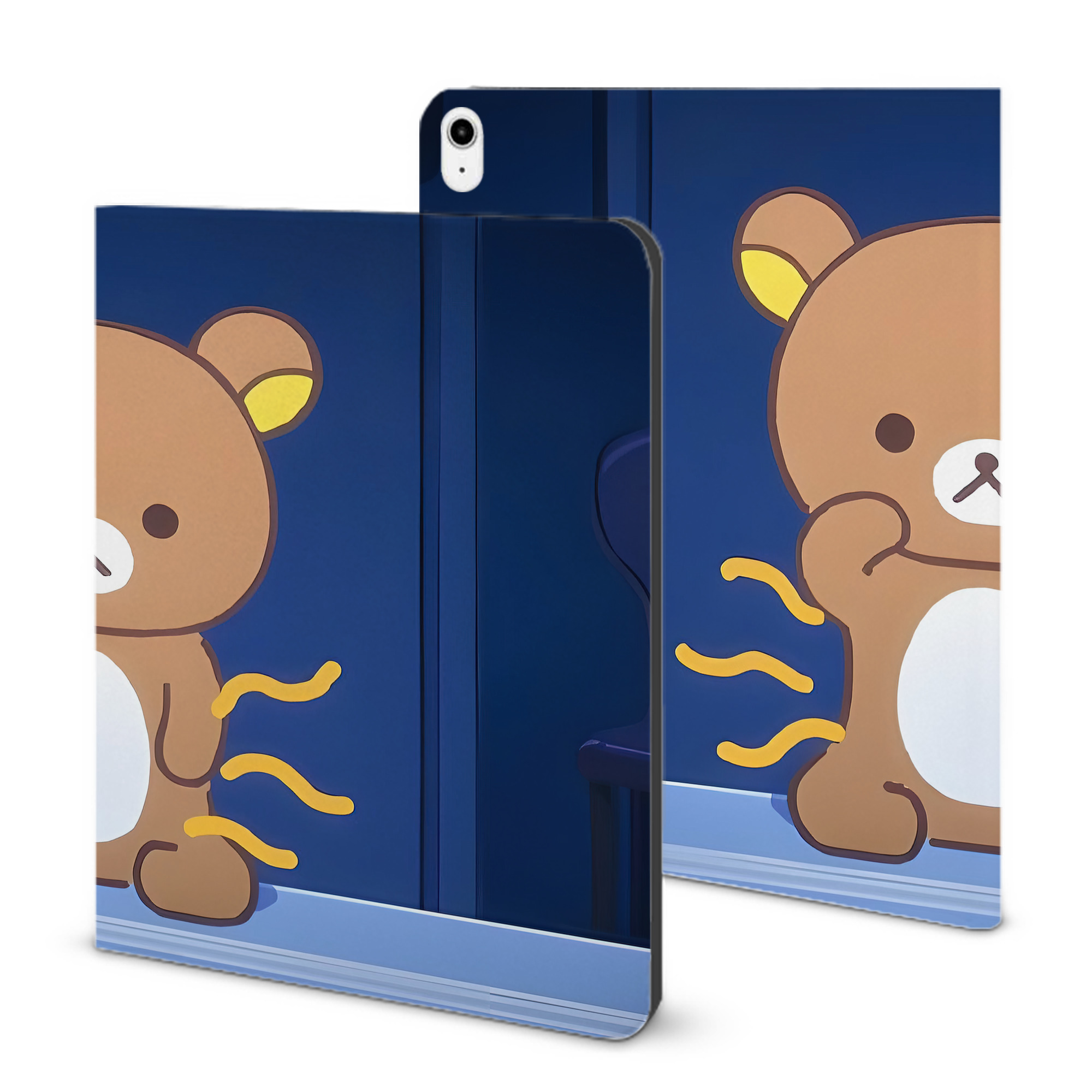 （画像用） リラックマ リラックマ キイロイトリ Rilakkuma Korilakkuma Kiiroitori IPadケース ペンホルダー付き ブックスタイルデザイン